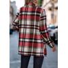 imagePRETTYGARDEN Women Plaid Shacket Jacket Trendy Fall Casual Button Wool Blend Tartan Trench Coat Winter Clothing with PocketsShort Style Red