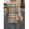 imagePRETTYGARDEN Women Plaid Shacket Jacket Trendy Fall Casual Button Wool Blend Tartan Trench Coat Winter Clothing with PocketsShort Style Yellow Plaid