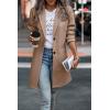 imagePRETTYGARDEN Women Plaid Shacket Jacket Trendy Fall Casual Button Wool Blend Tartan Trench Coat Winter Clothing with PocketsSolid Camel