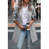 imagePRETTYGARDEN Women Plaid Shacket Jacket Trendy Fall Casual Button Wool Blend Tartan Trench Coat Winter Clothing with PocketsSolid Light Grey
