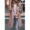 imagePRETTYGARDEN Women Plaid Shacket Jacket Trendy Fall Casual Button Wool Blend Tartan Trench Coat Winter Clothing with PocketsSolid Pink