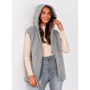 imagePRETTYGARDEN Womens 2025 Fall Spring Vest Casual Sleeveless Hooded Zip Up Jacket Trendy Winter Coat OuterwearGrey