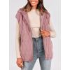 imagePRETTYGARDEN Womens 2025 Fall Spring Vest Casual Sleeveless Hooded Zip Up Jacket Trendy Winter Coat OuterwearPink