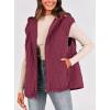 imagePRETTYGARDEN Womens 2025 Fall Spring Vest Casual Sleeveless Hooded Zip Up Jacket Trendy Winter Coat OuterwearWine Red