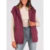 imagePRETTYGARDEN Womens 2025 Fall Spring Vest Casual Sleeveless Hooded Zip Up Jacket Trendy Winter Coat OuterwearWine Red