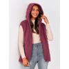 imagePRETTYGARDEN Womens 2025 Fall Spring Vest Casual Sleeveless Hooded Zip Up Jacket Trendy Winter Coat OuterwearWine Red