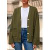 imagePRETTYGARDEN Womens 2025 Oversized Cardigan Sweaters Trendy Chunky Knit Long Sleeve V Neck Button Down Fall Winter OutfitsArmy Green