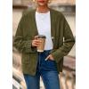 imagePRETTYGARDEN Womens 2025 Oversized Cardigan Sweaters Trendy Chunky Knit Long Sleeve V Neck Button Down Fall Winter OutfitsArmy Green