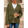 imagePRETTYGARDEN Womens 2025 Oversized Cardigan Sweaters Trendy Chunky Knit Long Sleeve V Neck Button Down Fall Winter OutfitsArmy Green