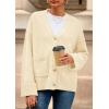 imagePRETTYGARDEN Womens 2025 Oversized Cardigan Sweaters Trendy Chunky Knit Long Sleeve V Neck Button Down Fall Winter OutfitsBeige