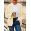 imagePRETTYGARDEN Womens 2025 Oversized Cardigan Sweaters Trendy Chunky Knit Long Sleeve V Neck Button Down Fall Winter OutfitsBeige
