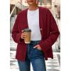imagePRETTYGARDEN Womens 2025 Oversized Cardigan Sweaters Trendy Chunky Knit Long Sleeve V Neck Button Down Fall Winter OutfitsBurgundy