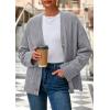 imagePRETTYGARDEN Womens 2025 Oversized Cardigan Sweaters Trendy Chunky Knit Long Sleeve V Neck Button Down Fall Winter OutfitsGrey