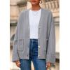 imagePRETTYGARDEN Womens 2025 Oversized Cardigan Sweaters Trendy Chunky Knit Long Sleeve V Neck Button Down Fall Winter OutfitsGrey
