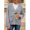 imagePRETTYGARDEN Womens 2025 Oversized Cardigan Sweaters Trendy Chunky Knit Long Sleeve V Neck Button Down Fall Winter OutfitsGrey