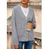 imagePRETTYGARDEN Womens 2025 Oversized Cardigan Sweaters Trendy Chunky Knit Long Sleeve V Neck Button Down Fall Winter OutfitsGrey