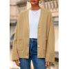 imagePRETTYGARDEN Womens 2025 Oversized Cardigan Sweaters Trendy Chunky Knit Long Sleeve V Neck Button Down Fall Winter OutfitsKhaki