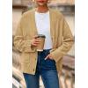imagePRETTYGARDEN Womens 2025 Oversized Cardigan Sweaters Trendy Chunky Knit Long Sleeve V Neck Button Down Fall Winter OutfitsKhaki