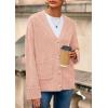 imagePRETTYGARDEN Womens 2025 Oversized Cardigan Sweaters Trendy Chunky Knit Long Sleeve V Neck Button Down Fall Winter OutfitsPink