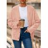 imagePRETTYGARDEN Womens 2025 Oversized Cardigan Sweaters Trendy Chunky Knit Long Sleeve V Neck Button Down Fall Winter OutfitsPink