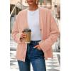 imagePRETTYGARDEN Womens 2025 Oversized Cardigan Sweaters Trendy Chunky Knit Long Sleeve V Neck Button Down Fall Winter OutfitsPink
