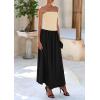 imagePRETTYGARDEN Womens 2025 Spring Strapless Maxi Dresses Patchwork Long Flowy Pockets Elegant Going Out Summer Tube Top DressApricot Black
