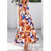 imagePRETTYGARDEN Womens 2025 Summer Boho Maxi Dresses Floral Short Sleeve V Neck A Line Tiered Flowy Long Beach Vacation DressBlue Watercolour