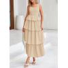 imagePRETTYGARDEN Womens 2025 Summer Sleeveless Midi Dress Scoop Neck A Line Smocked Ruffle Tiered Layered Beach Vacation DressesApricot
