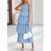 imagePRETTYGARDEN Womens 2025 Summer Sleeveless Midi Dress Scoop Neck A Line Smocked Ruffle Tiered Layered Beach Vacation DressesLight Blue