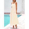 imagePRETTYGARDEN Womens 2025 Summer Spaghetti Strap Maxi Dresses Plaid Square Neck A Line Casual Beach Vacation Long SundressBeige