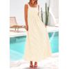 imagePRETTYGARDEN Womens 2025 Summer Spaghetti Strap Maxi Dresses Plaid Square Neck A Line Casual Beach Vacation Long SundressBeige
