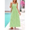 imagePRETTYGARDEN Womens 2025 Summer Spaghetti Strap Maxi Dresses Plaid Square Neck A Line Casual Beach Vacation Long SundressGreen