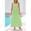 imagePRETTYGARDEN Womens 2025 Summer Spaghetti Strap Maxi Dresses Plaid Square Neck A Line Casual Beach Vacation Long SundressGreen