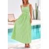 imagePRETTYGARDEN Womens 2025 Summer Spaghetti Strap Maxi Dresses Plaid Square Neck A Line Casual Beach Vacation Long SundressGreen
