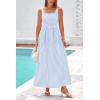 imagePRETTYGARDEN Womens 2025 Summer Spaghetti Strap Maxi Dresses Plaid Square Neck A Line Casual Beach Vacation Long SundressLight Blue