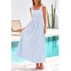 imagePRETTYGARDEN Womens 2025 Summer Spaghetti Strap Maxi Dresses Plaid Square Neck A Line Casual Beach Vacation Long SundressLight Blue