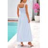 imagePRETTYGARDEN Womens 2025 Summer Spaghetti Strap Maxi Dresses Plaid Square Neck A Line Casual Beach Vacation Long SundressLight Blue
