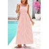 imagePRETTYGARDEN Womens 2025 Summer Spaghetti Strap Maxi Dresses Plaid Square Neck A Line Casual Beach Vacation Long SundressPink
