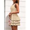 imagePRETTYGARDEN Womens 2025 Summer Sundresses Casual Elegant Sleeveless Flowy Tiered Ruffle A Line Mini Graduation Party DressApricot