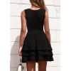 imagePRETTYGARDEN Womens 2025 Summer Sundresses Casual Elegant Sleeveless Flowy Tiered Ruffle A Line Mini Graduation Party DressBlack