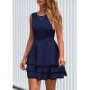 imagePRETTYGARDEN Womens 2025 Summer Sundresses Casual Elegant Sleeveless Flowy Tiered Ruffle A Line Mini Graduation Party DressNavy