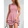 imagePRETTYGARDEN Womens 2025 Summer Sundresses Casual Elegant Sleeveless Flowy Tiered Ruffle A Line Mini Graduation Party DressPink