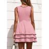 imagePRETTYGARDEN Womens 2025 Summer Sundresses Casual Elegant Sleeveless Flowy Tiered Ruffle A Line Mini Graduation Party DressPink
