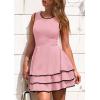 imagePRETTYGARDEN Womens 2025 Summer Sundresses Casual Elegant Sleeveless Flowy Tiered Ruffle A Line Mini Graduation Party DressPink