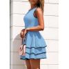 imagePRETTYGARDEN Womens 2025 Summer Sundresses Casual Elegant Sleeveless Flowy Tiered Ruffle A Line Mini Graduation Party DressSky Blue