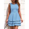 imagePRETTYGARDEN Womens 2025 Summer Sundresses Casual Elegant Sleeveless Flowy Tiered Ruffle A Line Mini Graduation Party DressSky Blue
