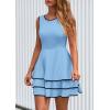 imagePRETTYGARDEN Womens 2025 Summer Sundresses Casual Elegant Sleeveless Flowy Tiered Ruffle A Line Mini Graduation Party DressSky Blue