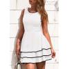 imagePRETTYGARDEN Womens 2025 Summer Sundresses Casual Elegant Sleeveless Flowy Tiered Ruffle A Line Mini Graduation Party DressWhite