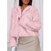 imagePRETTYGARDEN Womens 2025 Winter Coats Fluffy Cropped Faux Fur Jacket Long Sleeve Open Front Shaggy Outerwear Trendy ClothesPink