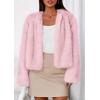 imagePRETTYGARDEN Womens 2025 Winter Coats Fluffy Cropped Faux Fur Jacket Long Sleeve Open Front Shaggy Outerwear Trendy ClothesPink